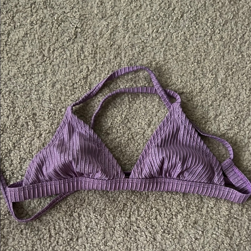 Target Purple Ribbed Bikini Top